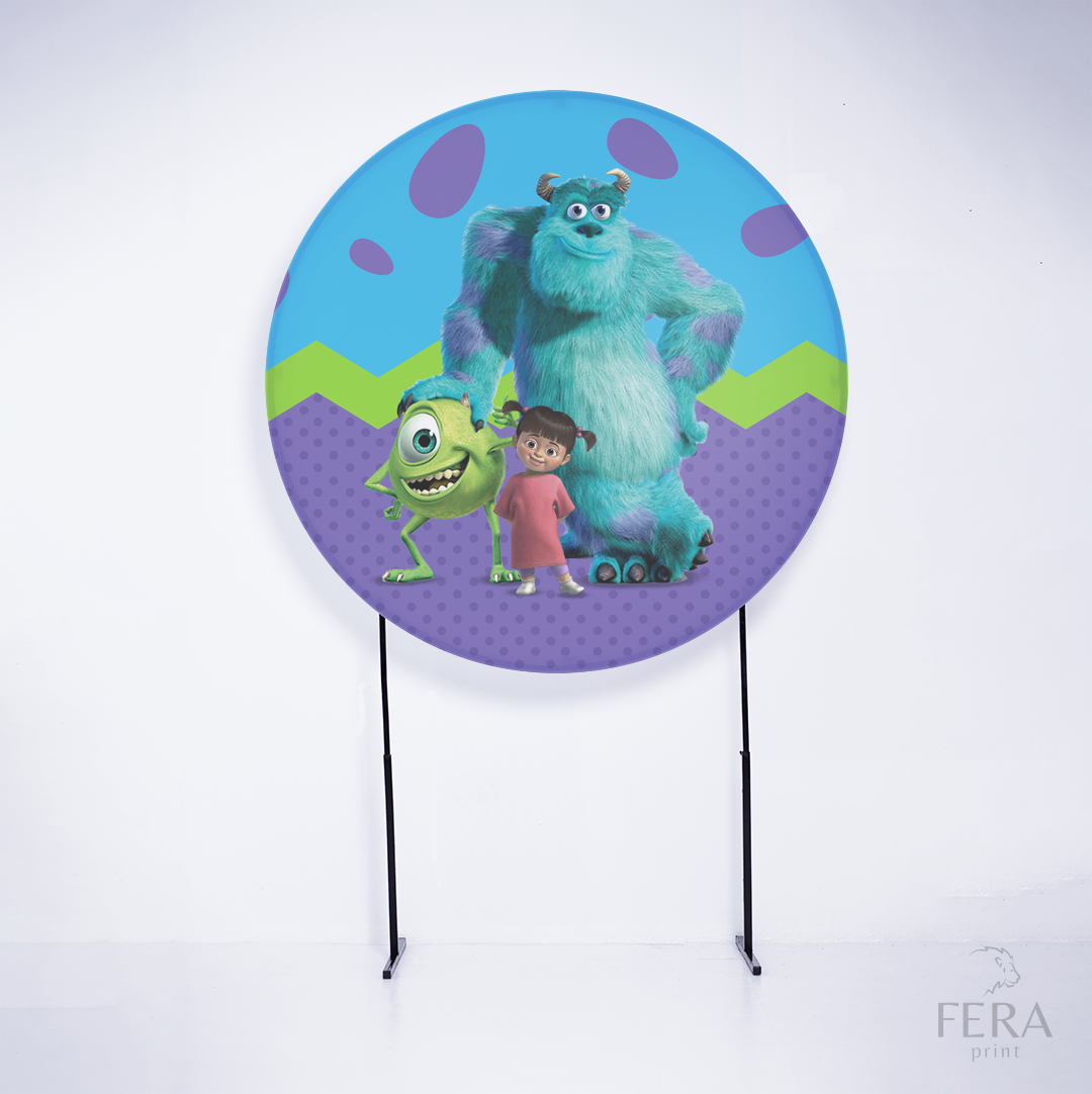 Painel Redondo Monstros Azul Sublimado