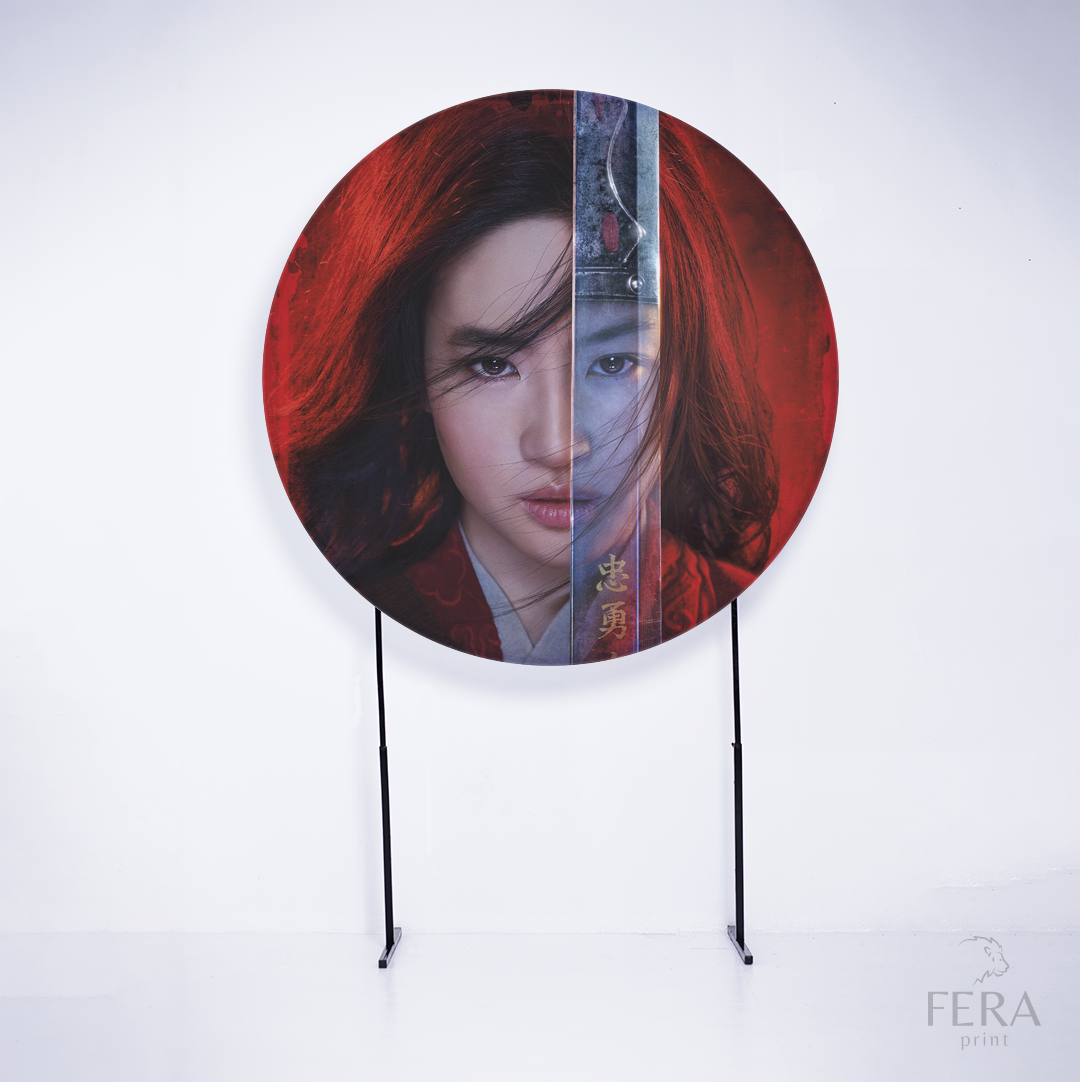 Painel Redondo Princesa Guerreira Filme Sublimado