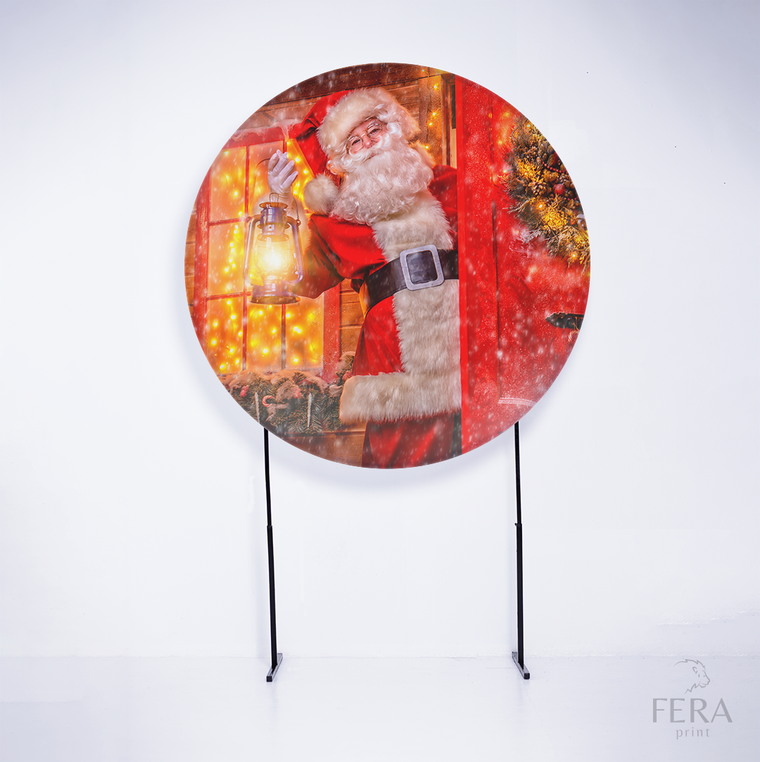 Painel Redondo Natal Papai Noel Sublimado