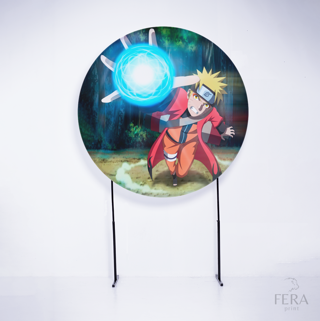 Painel Redondo Ninja Rasengan Sublimado