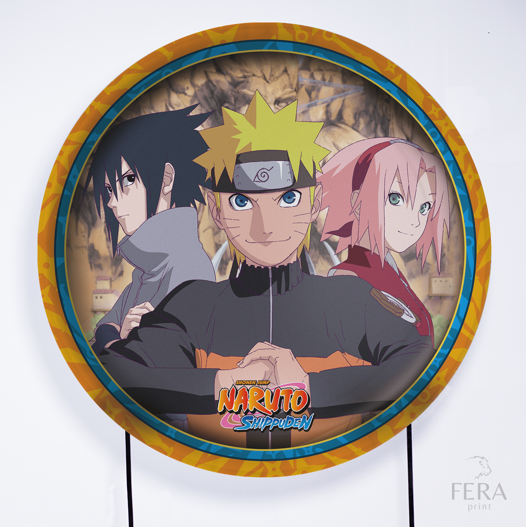 Painel Redondo Ninjas Aldeia Sublimado