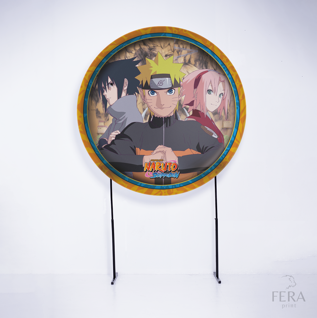 Painel Redondo Ninjas Aldeia Sublimado