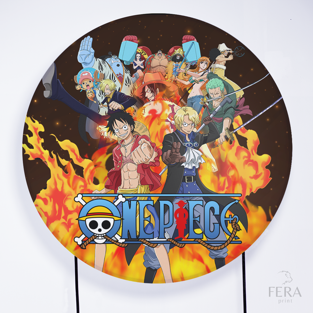 Painel Redondo Pirata Elástico Fogo Sublimado