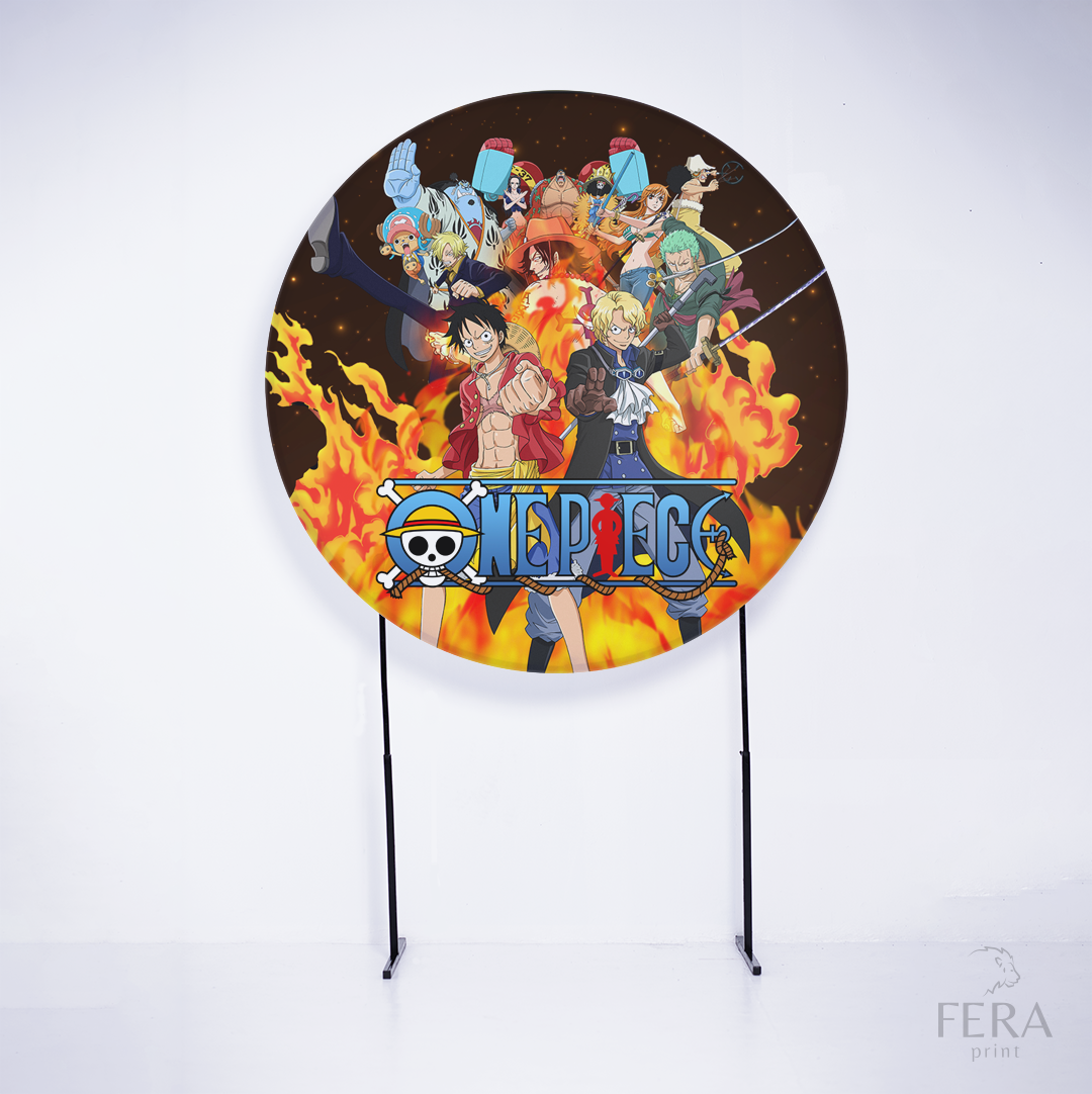 Painel Redondo Pirata Elástico Fogo Sublimado