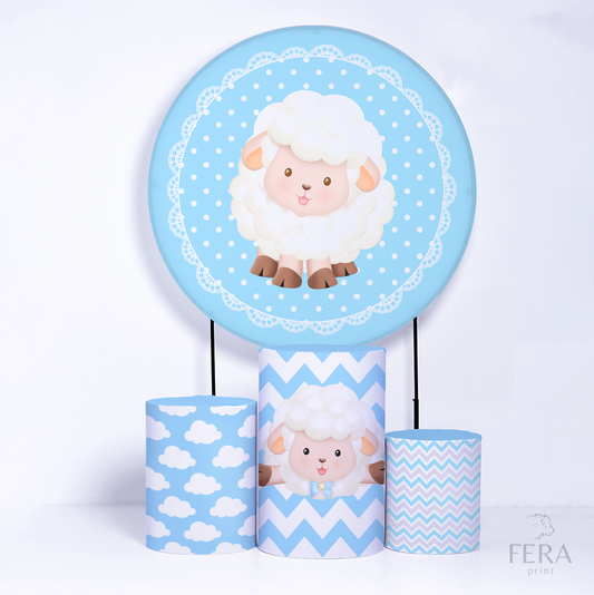 Kit Capa Cilindros + Capa Painel Ovelha Azul Sublimado