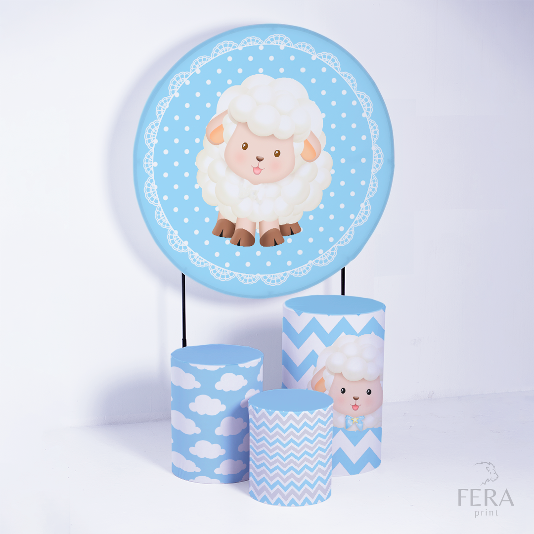 Kit Capa Cilindros + Capa Painel Ovelha Azul Sublimado