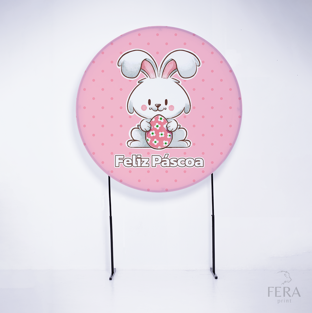 Painel Redondo Páscoa Colorido Sublimado