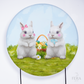 Painel Redondo Páscoa Coelhos Cestinha Sublimado