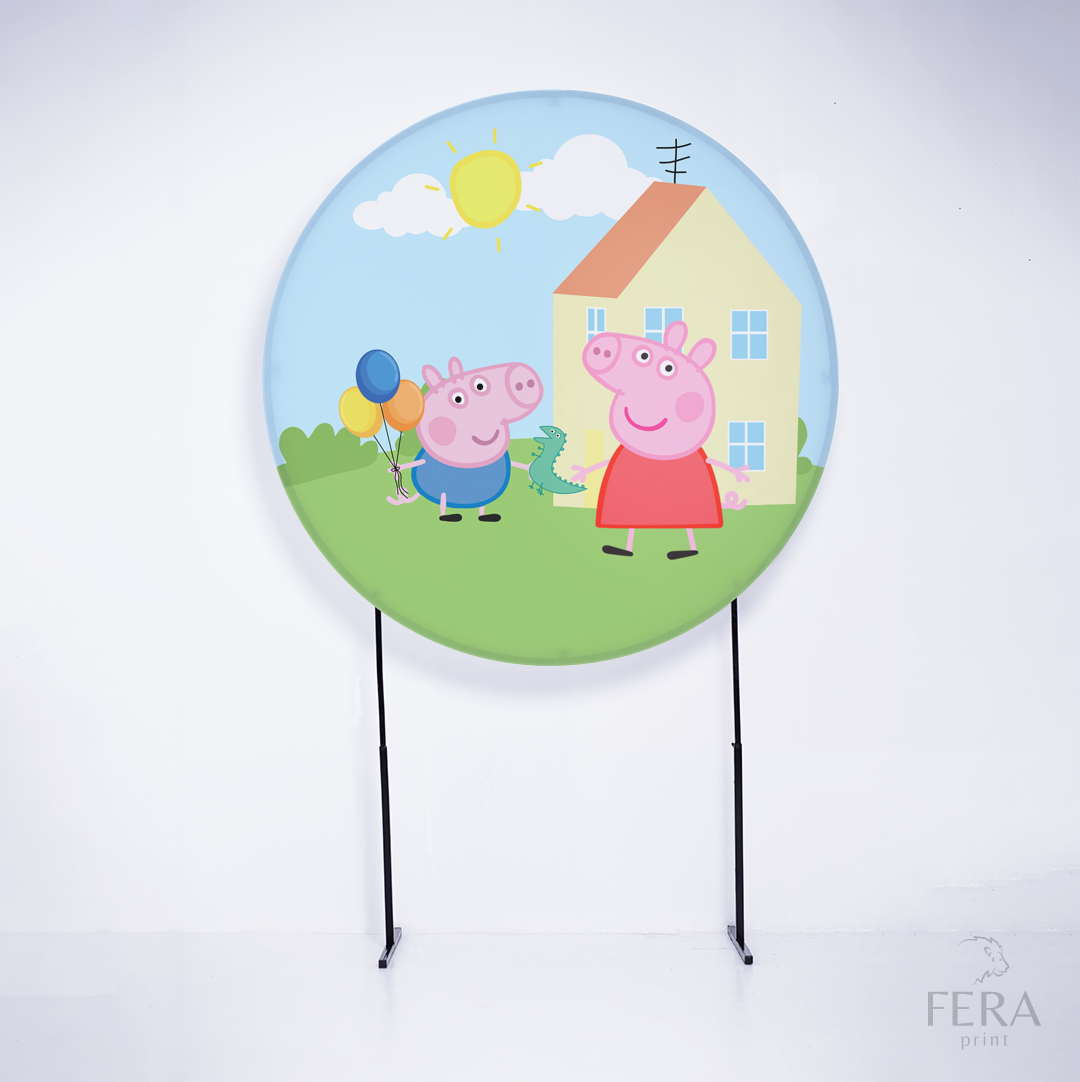 Painel Redondo Porquinha e George Sublimado