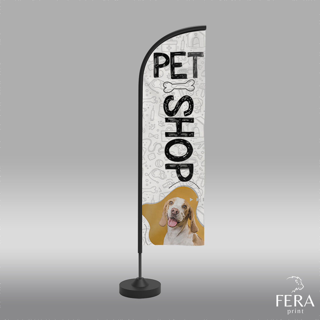 Wind Banner Pet Shop Face Dupla Somente a Bandeira