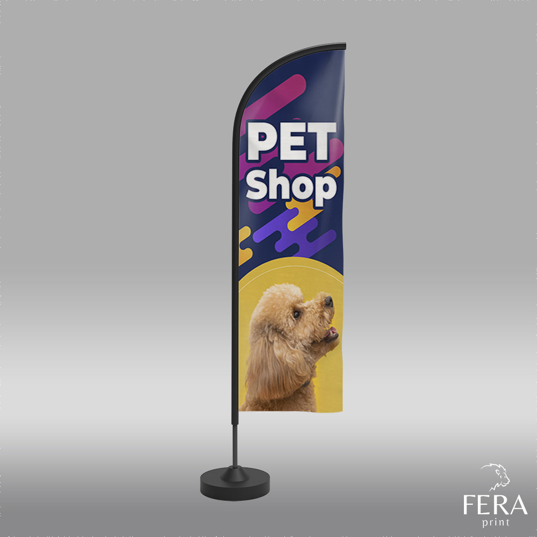 Wind Banner Pet Shop Face Dupla Somente a Bandeira