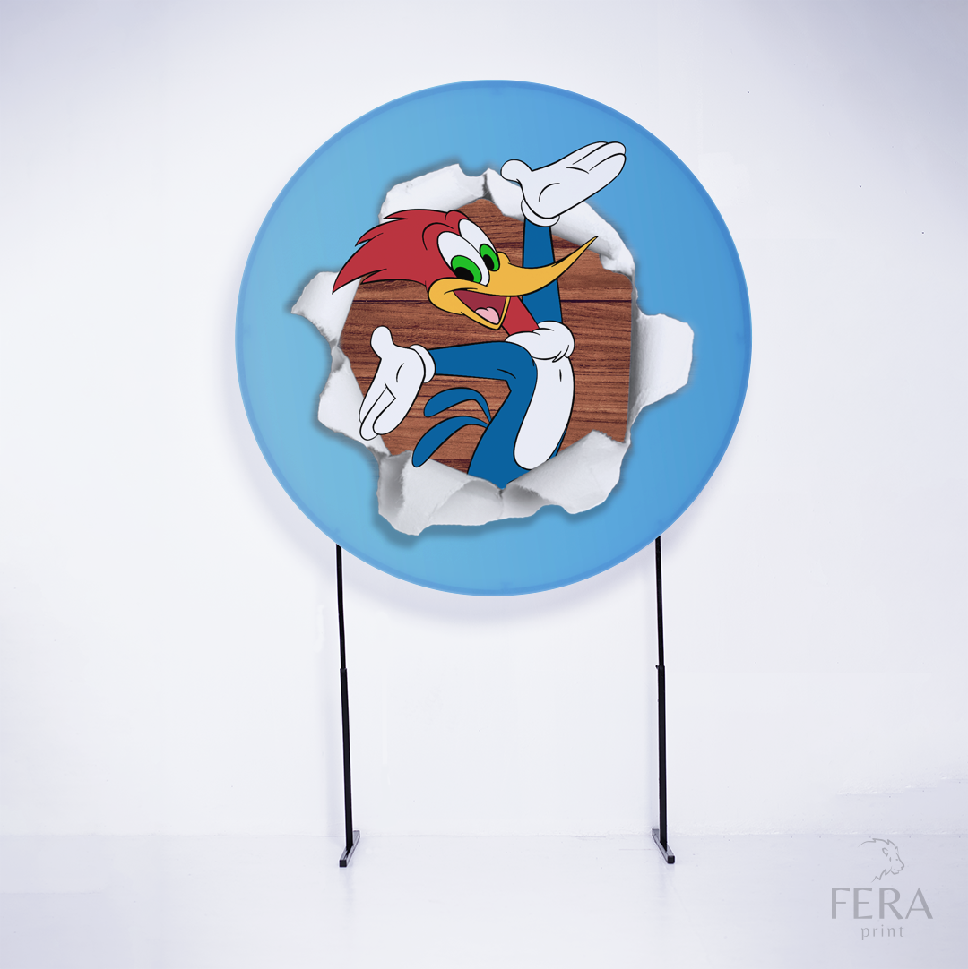 Painel Redondo Pica Pau Sublimado