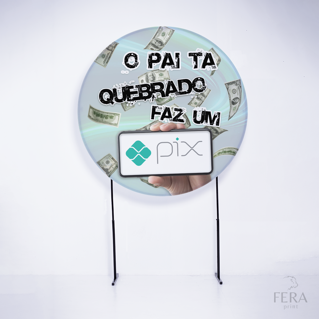Painel Redondo Pix Sublimado
