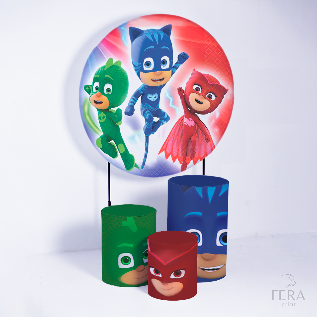 Kit Capa Cilindros + Capa Painel PJ Mascarados Sublimado