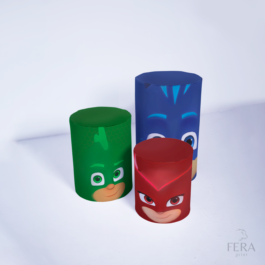 Trio Capa Cilindro Pj Mascarados c/ Elástico