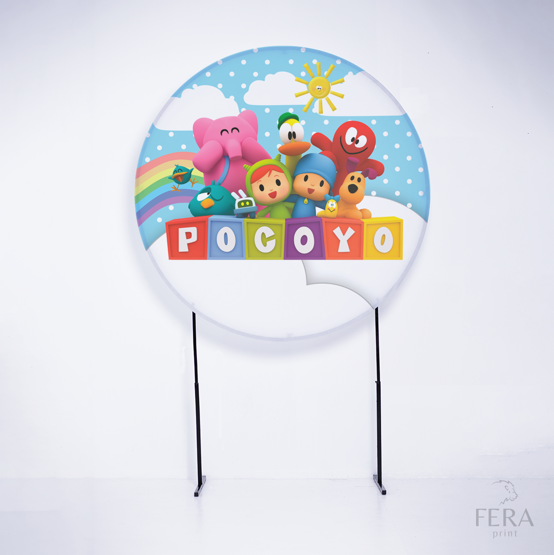 Painel Redondo Pacoyo Bolinhas Sublimado