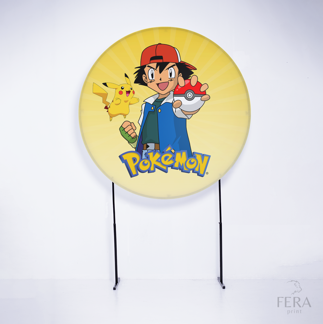 Painel Redondo Poke Amarelo Sublimado