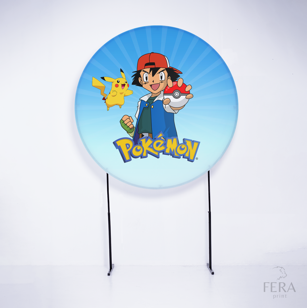 Painel Redondo Poke Azul Sublimado