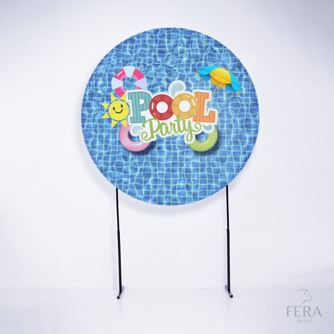 Painel Redondo Pool Party Água Sublimado