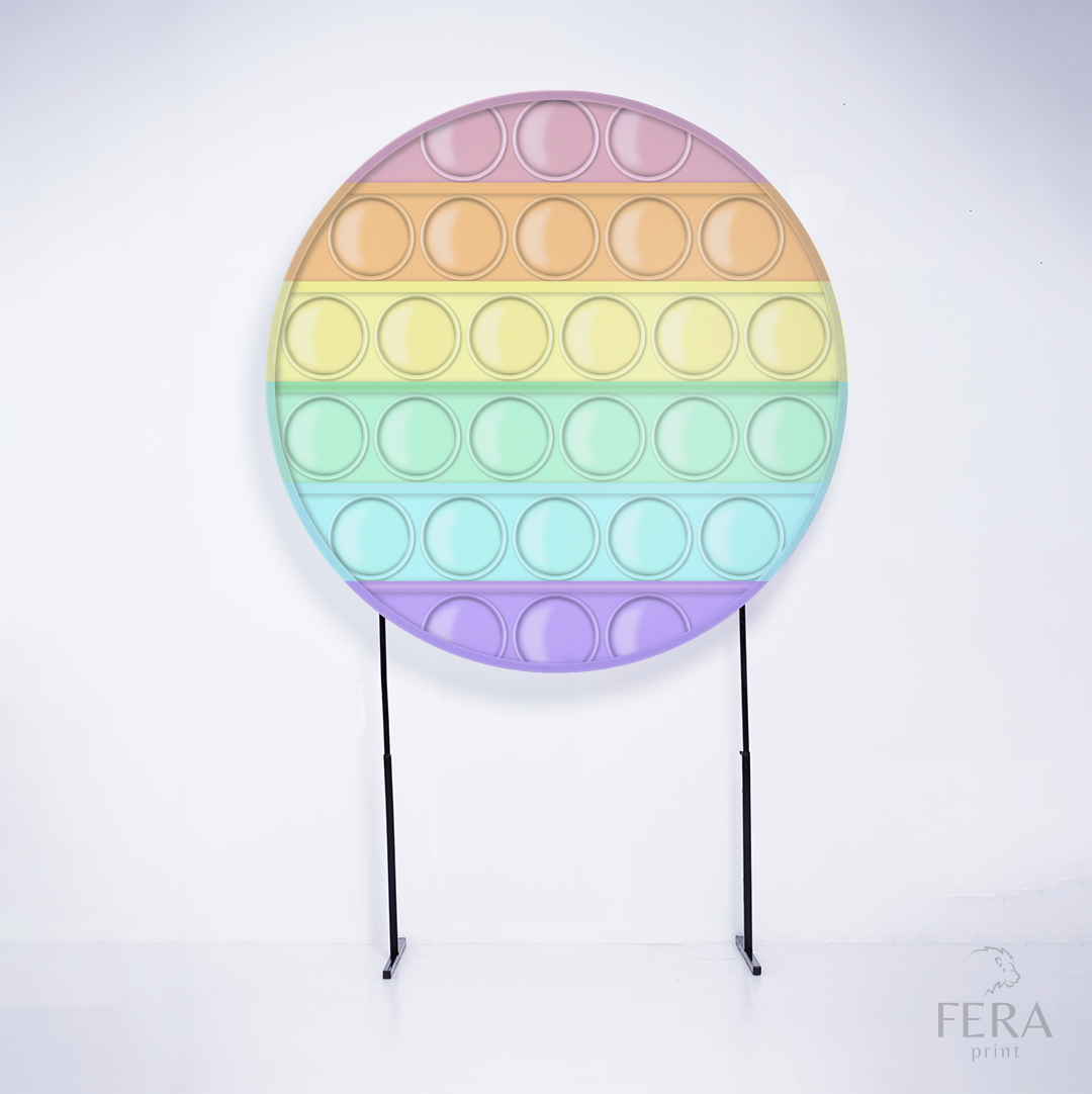 Painel Redondo Pop It Colorido Candy Sublimado