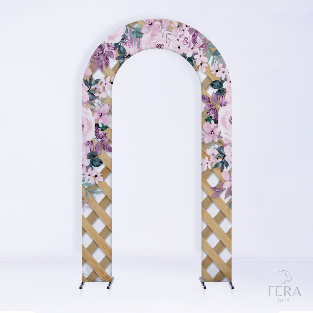 Painel Portal Sublimado Floral Treliça c/ Forro
