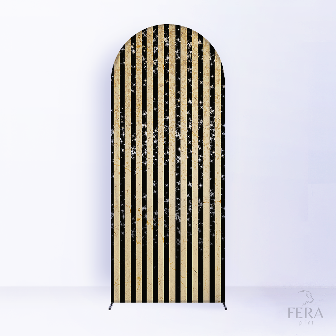 Painel Romano Dourado e Preto Brilhos c/ Forro