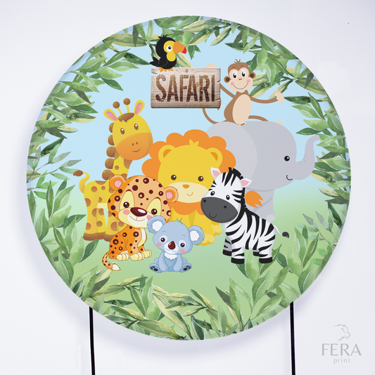 Painel Redondo Safari Baby Collor Sublimado