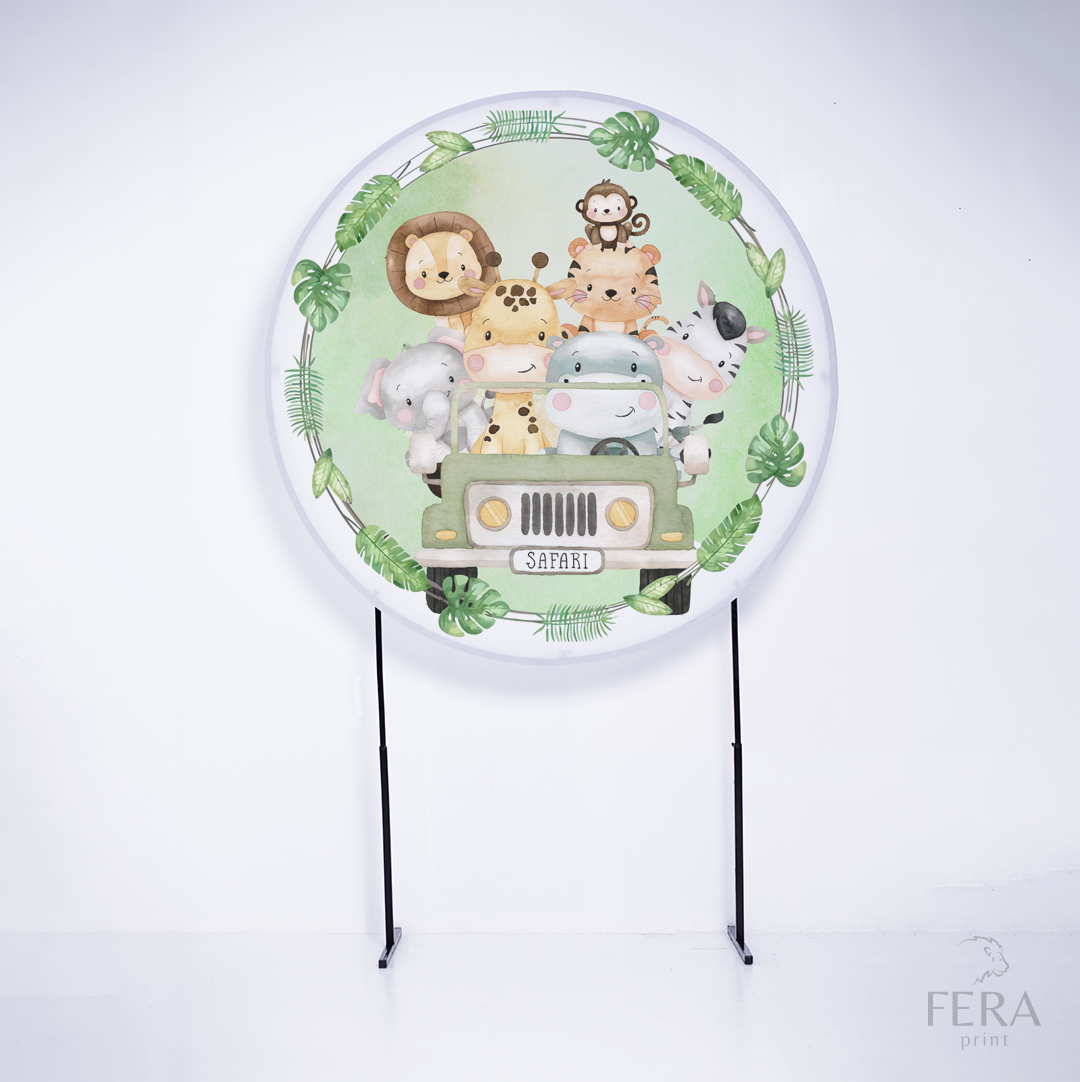 Painel Redondo Safari Baby Verde Sublimado