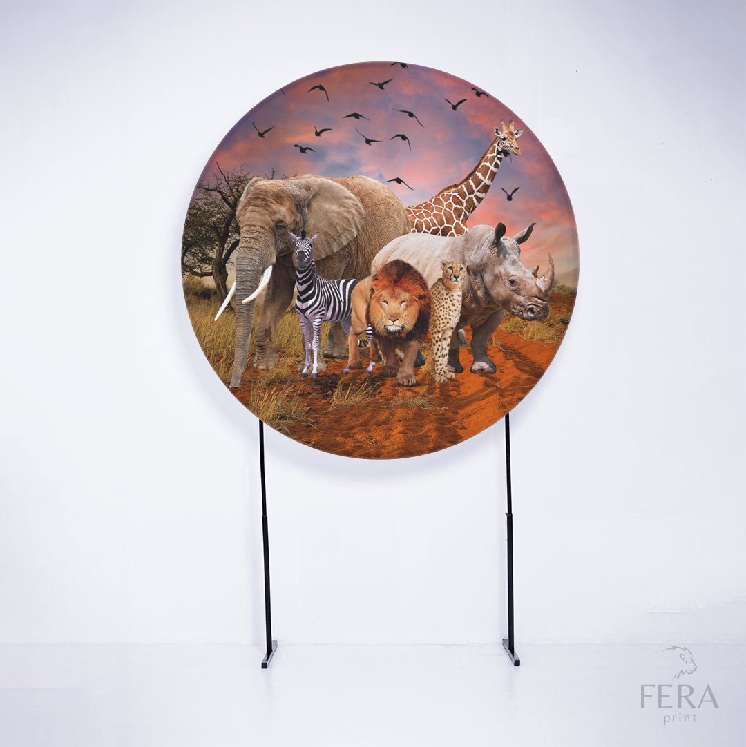 Painel Redondo Safari Savana Sublimado