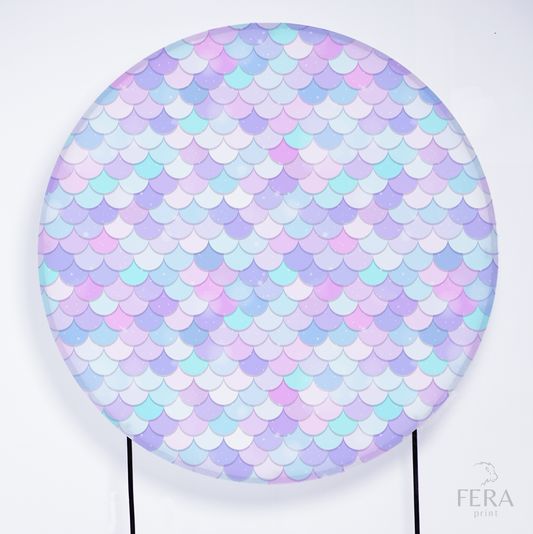 Painel Redondo Sereia Quadiculado  Sublimado