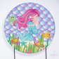 Painel Redondo Sereia Escama  Sublimado