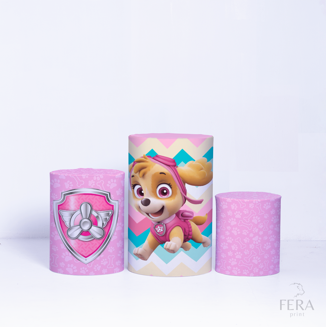 Kit Capa Cilindros + Capa Painel Cachorrinha Rosa Sublimado