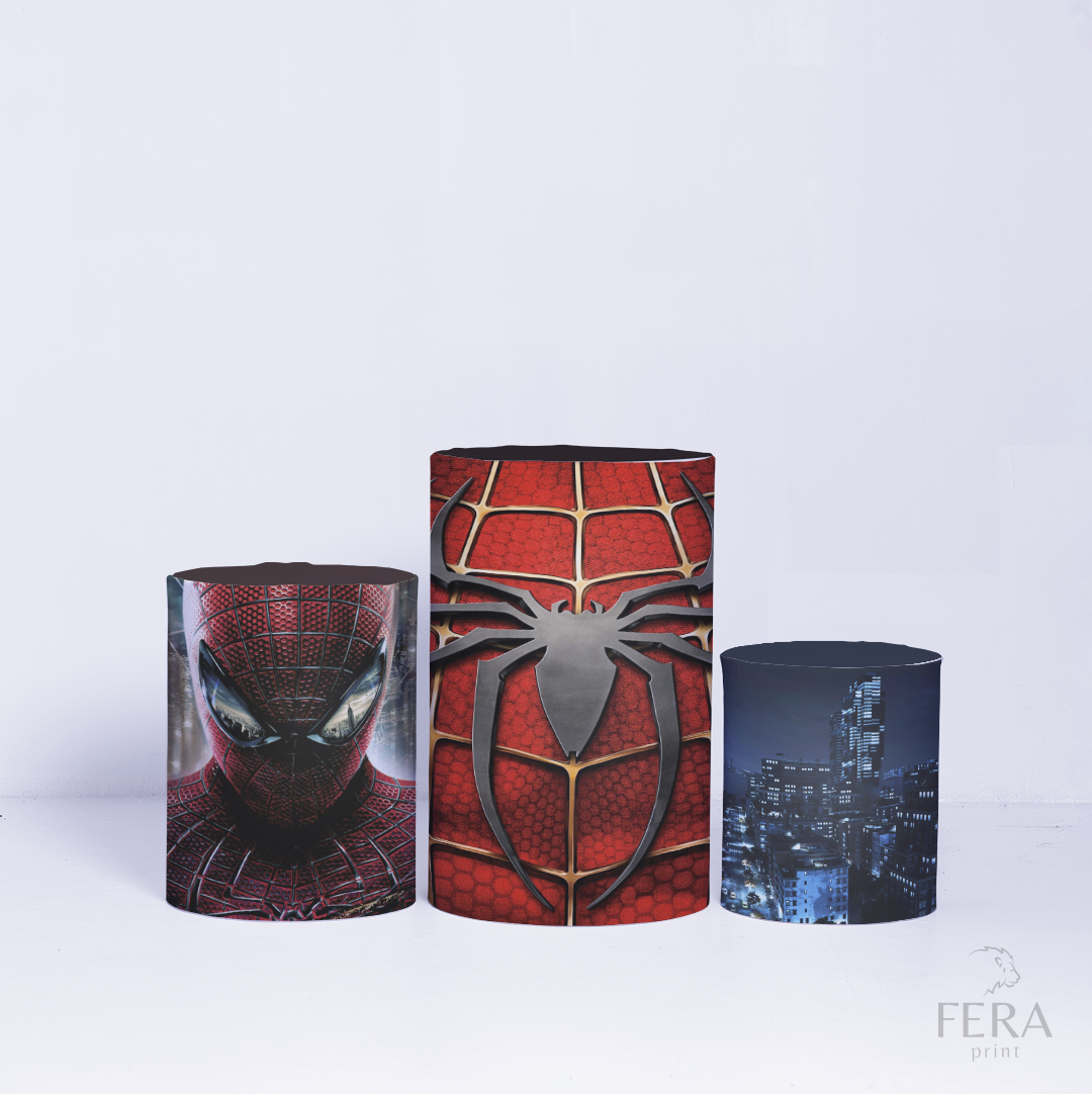 Kit Capa Cilindros + Capa Painel Herói Aranha Gliter Sublimado