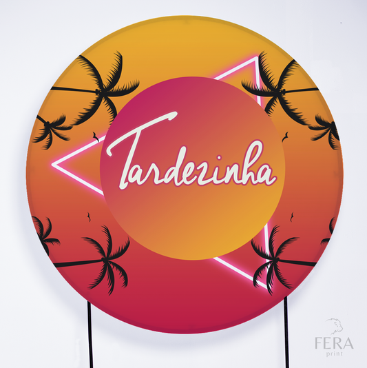 Painel Redondo Tardezinha Coqueiros Sublimado