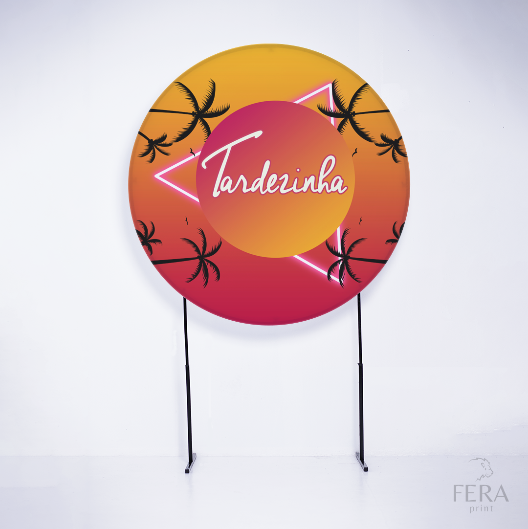 Painel Redondo Tardezinha Coqueiros Sublimado