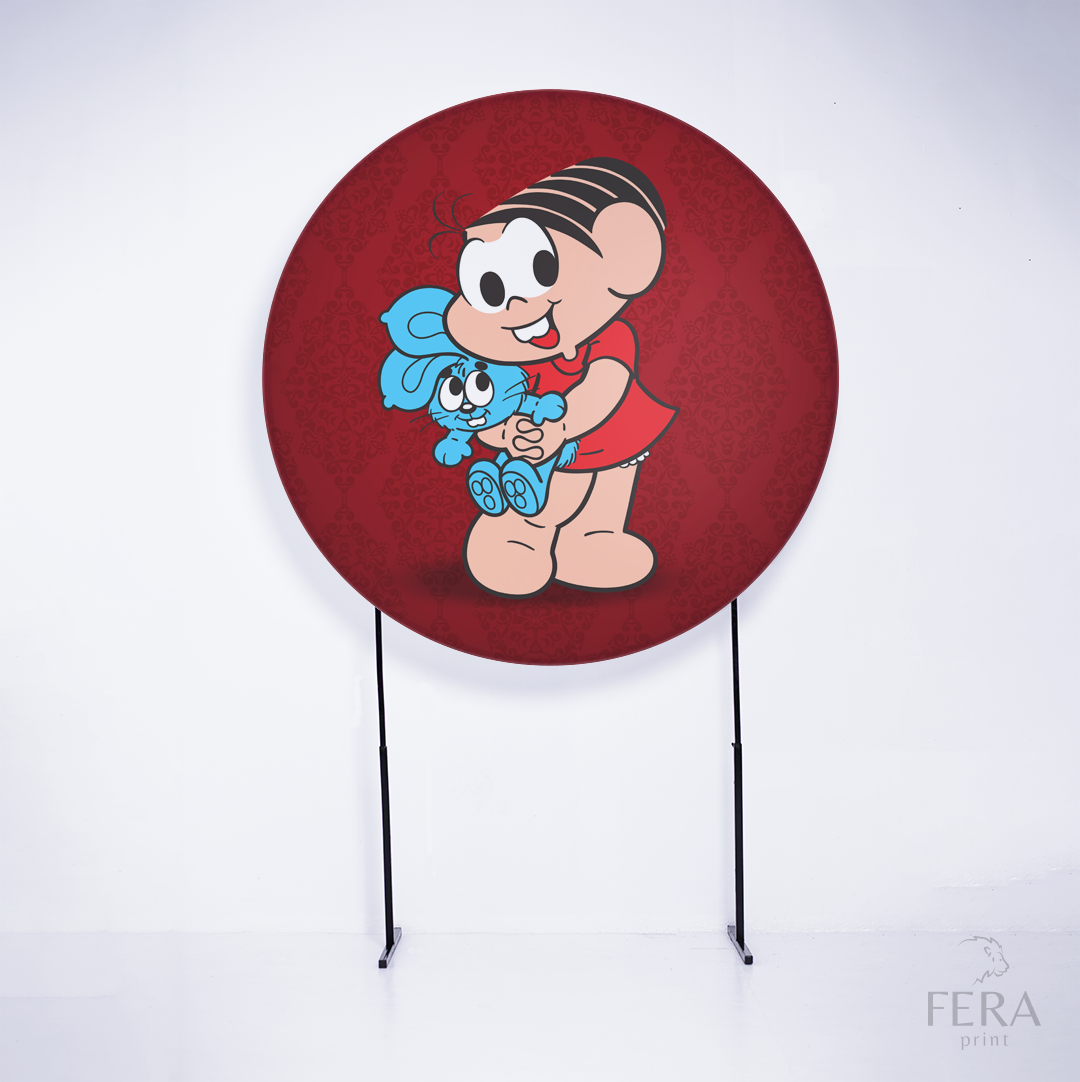 Painel Redondo Menina Gibi Vermelho Sublimado