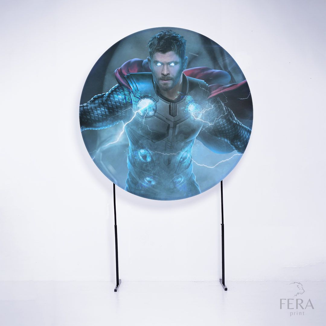Painel Redondo Herói do Trovão Sublimado