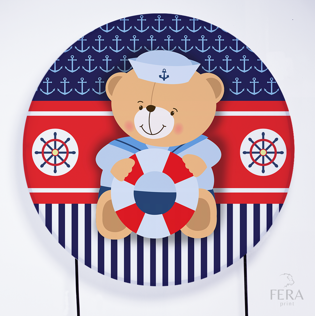 Painel Redondo Urso Marinheiro Sublimado