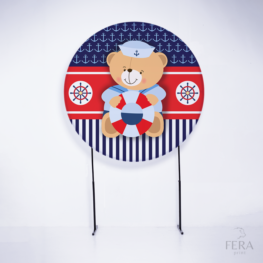 Painel Redondo Urso Marinheiro Sublimado