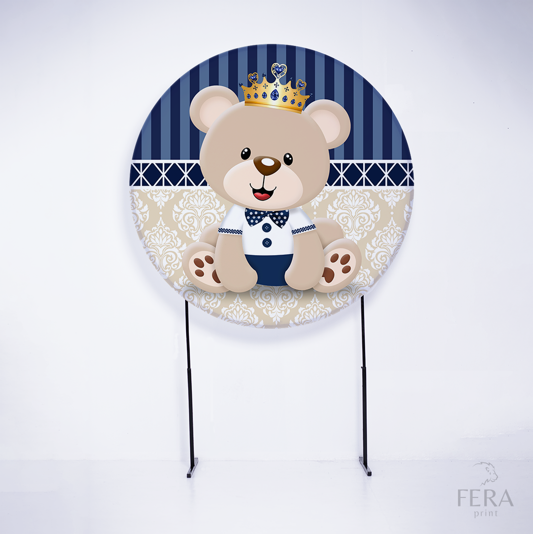 Painel Redondo Urso Rei Sublimado