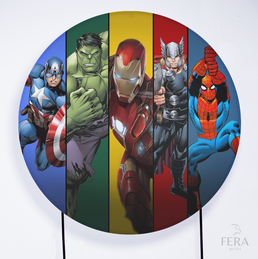Painel Redondo Heróis Sublimado