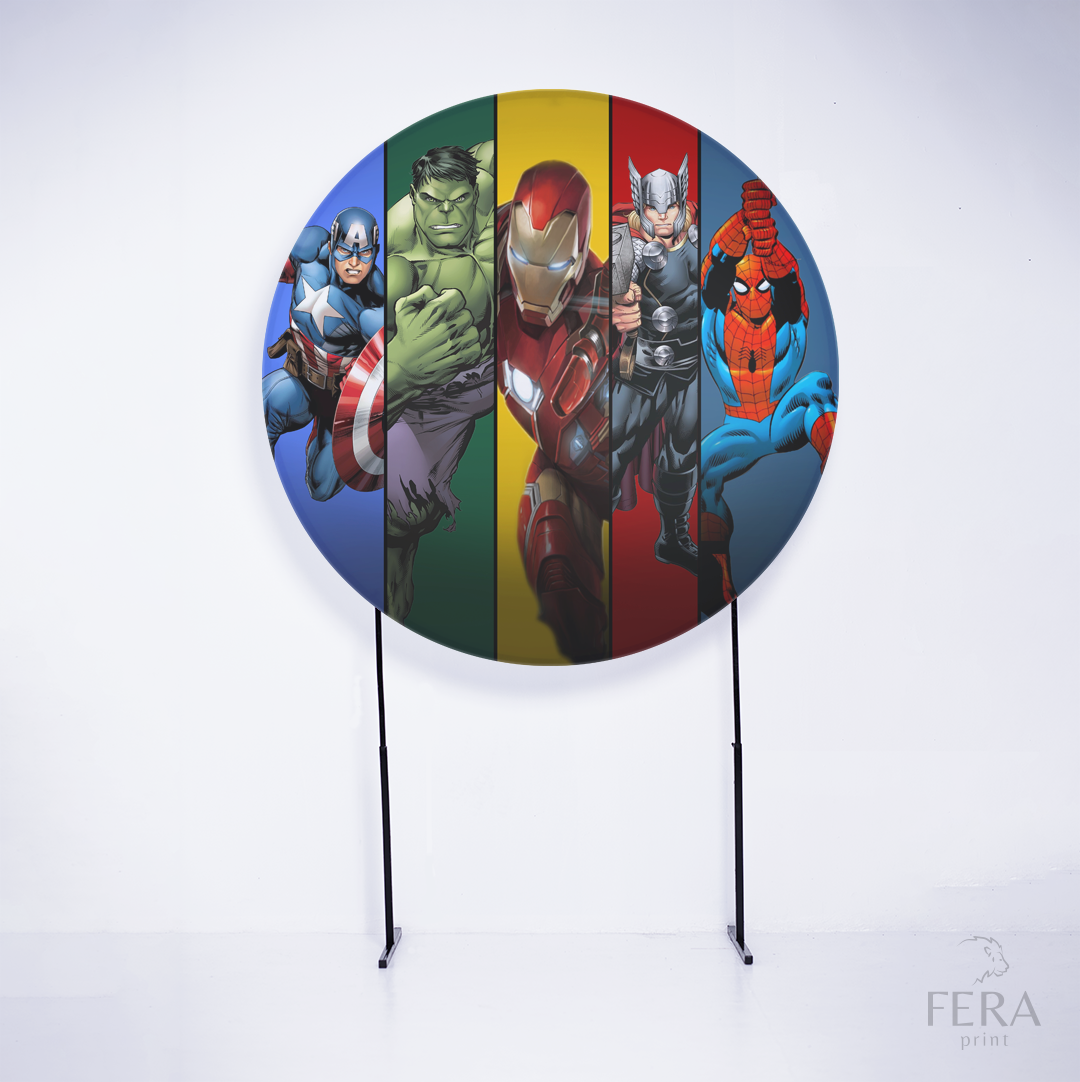 Painel Redondo Heróis Sublimado